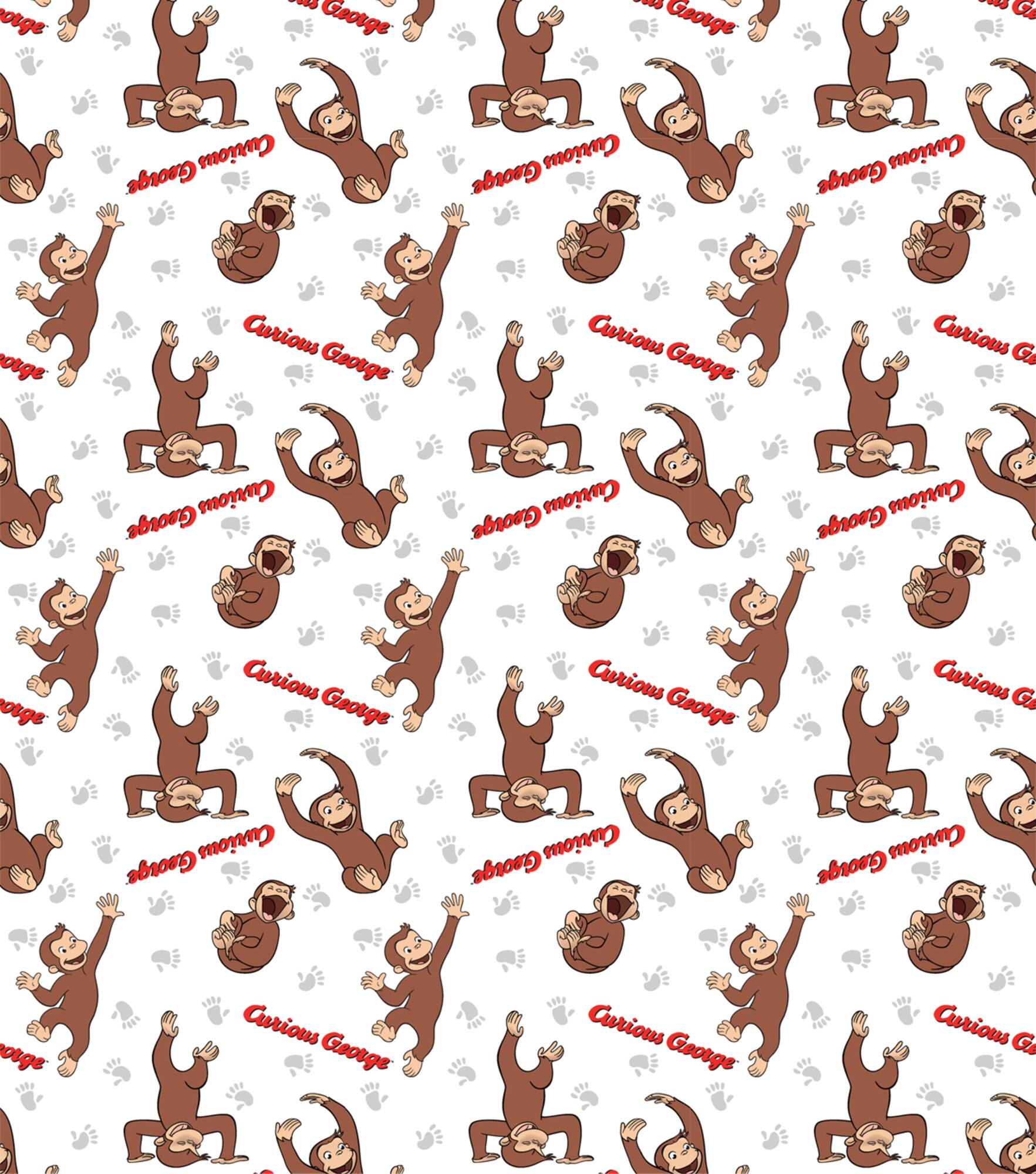 Universal Studios™ Curious George Footprint Cotton Fabric